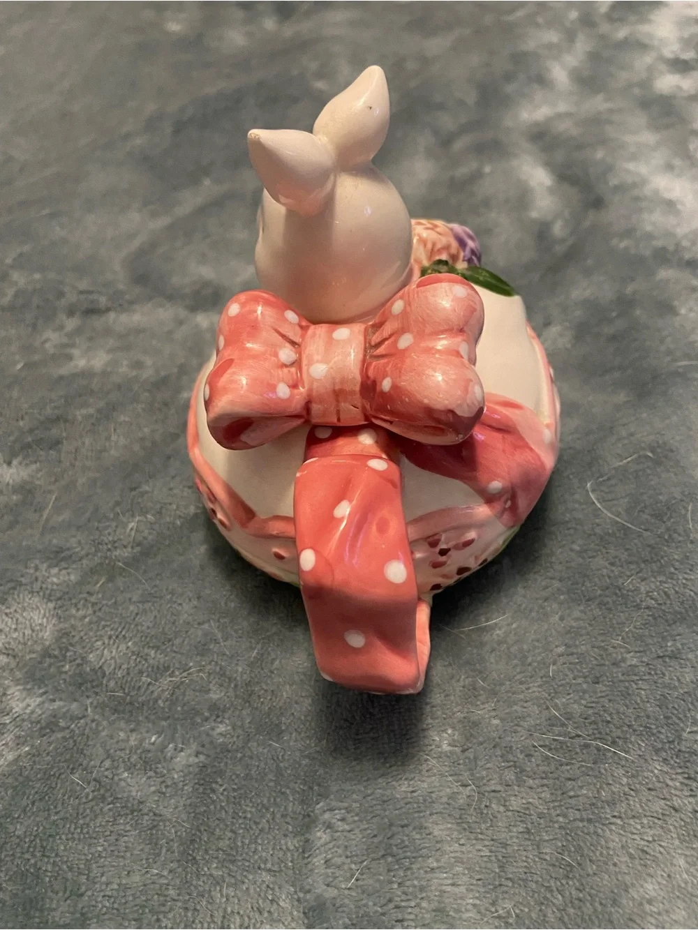 Whimsical Pink Bunny Ceramic Creamer with Polka-Dot Bow
